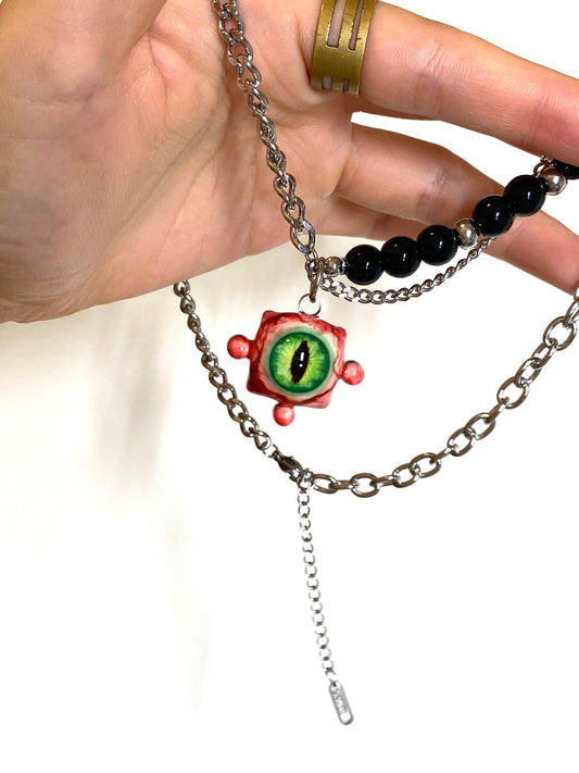 Square-Eye Alien Pendant