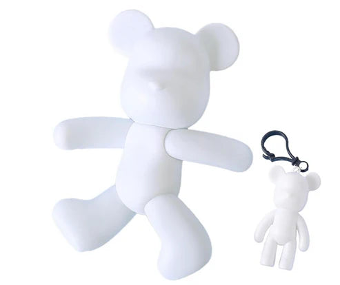 「Nebula Rhapsody」Fluid Art Bear Figurine: Hold a Cosmic Swirl in Your Space